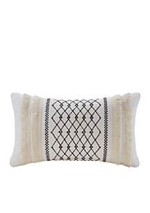 INK + IVY®Bea Embroidered Cotton Oblong Pillow with Tassels