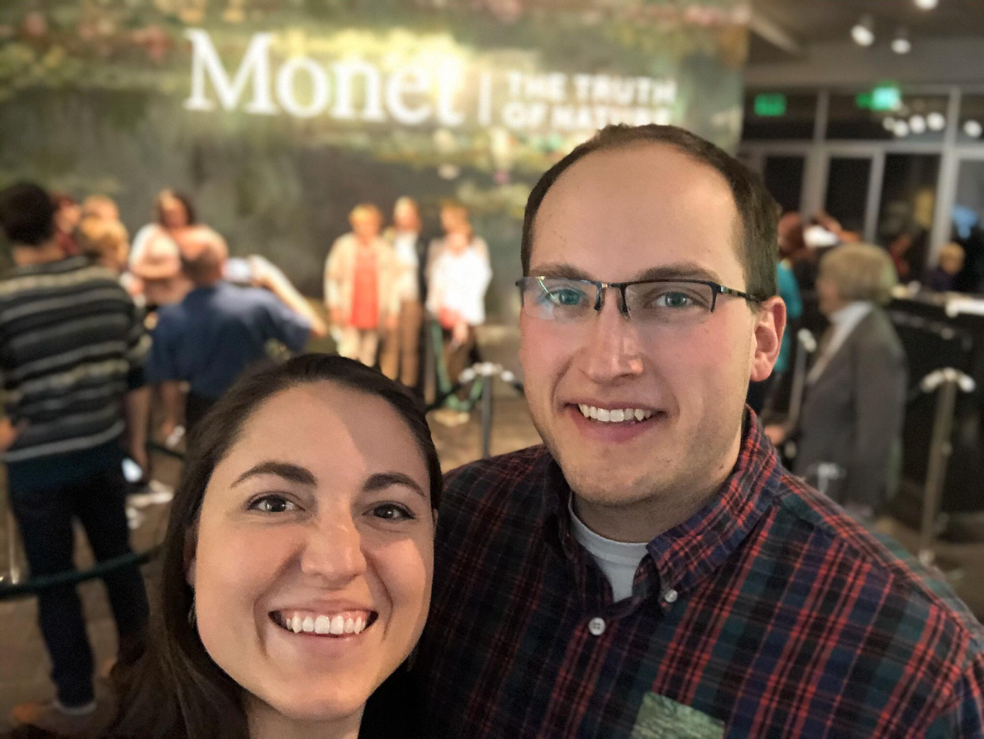 Some of our favorite things, flowers and the Denver Art Museum. Here we are visiting the Monet exhibit last year.