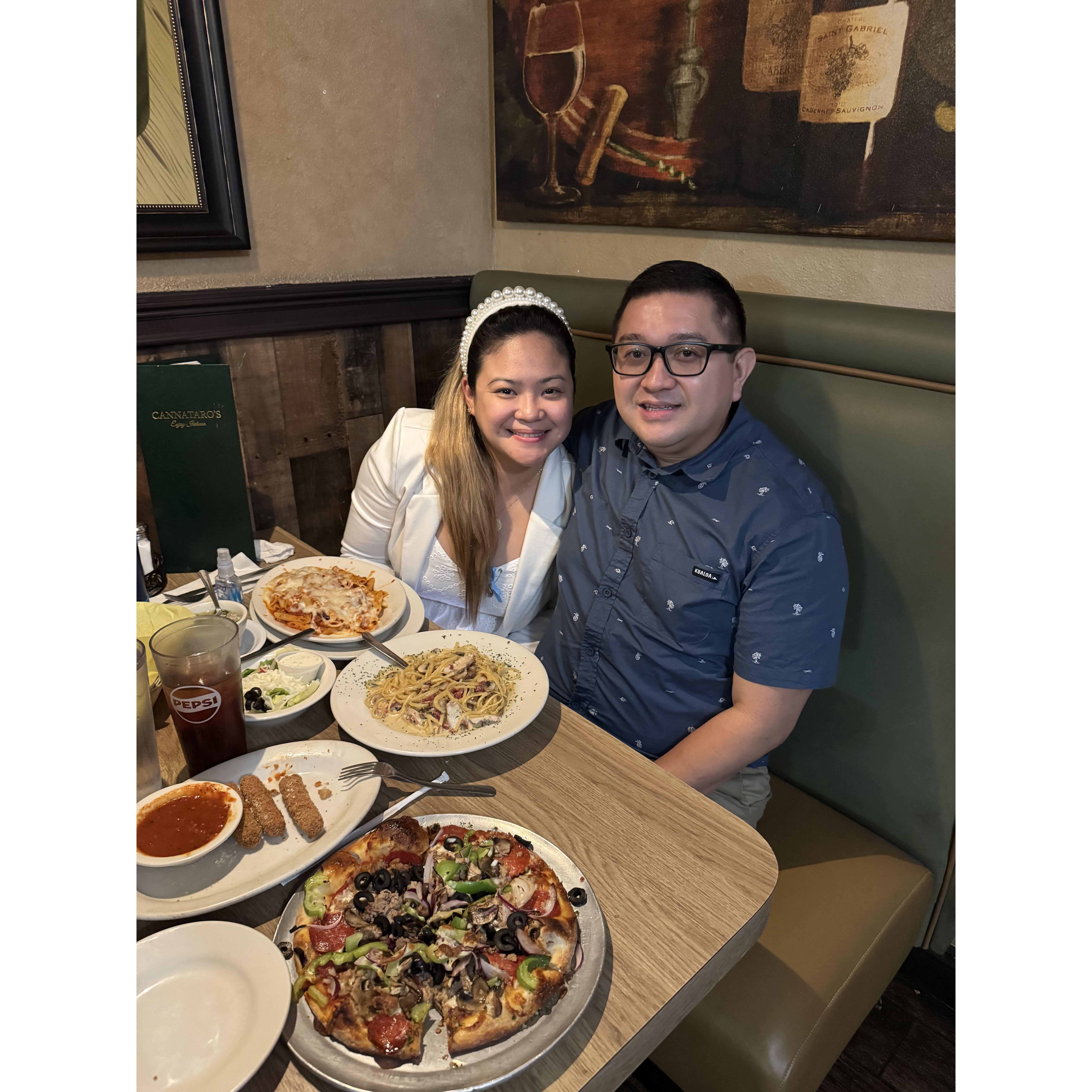 It’s our date 😍 We love to eat out and celebrate our special day 🍝 🍕 🧀