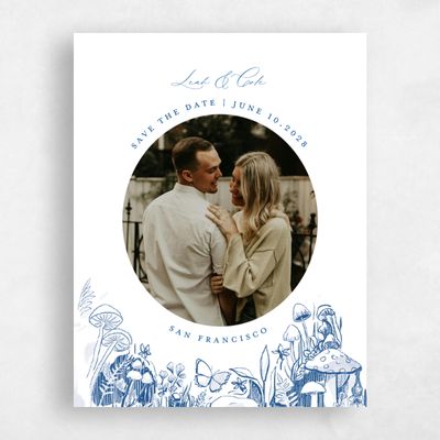 Dusty Cobalt, Blue Wedding Save the Date - Kalinda Photo