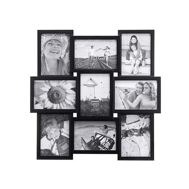 Malden International Designs Crossroads Puzzle Collage Picture Frame, 9 Option, 9-5x7, Black - 2119-957