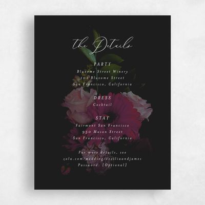 Black Floral Wedding Enclosure - Kylan