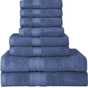 Utopia Towels Premium 700 GSM 8 Piece Towel Set; 2 Bath Towels, 2 Hand Towels and 4 Washcloths - Cotton - Machine Washable, Hotel Quality, Super Soft and Highly Absorbent by (Electric Blue)