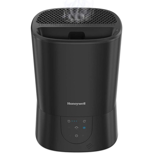 Honeywell Easy-to-Care Filter Free Warm Mist Humidifier, Medium Rooms, 1.5 Gallon Tank – Humidistat for Bedroom, Home or Office