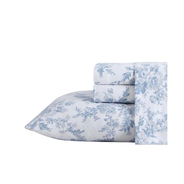 Laura Ashley Cotton Flannel 4-Piece Sheet Set, King
