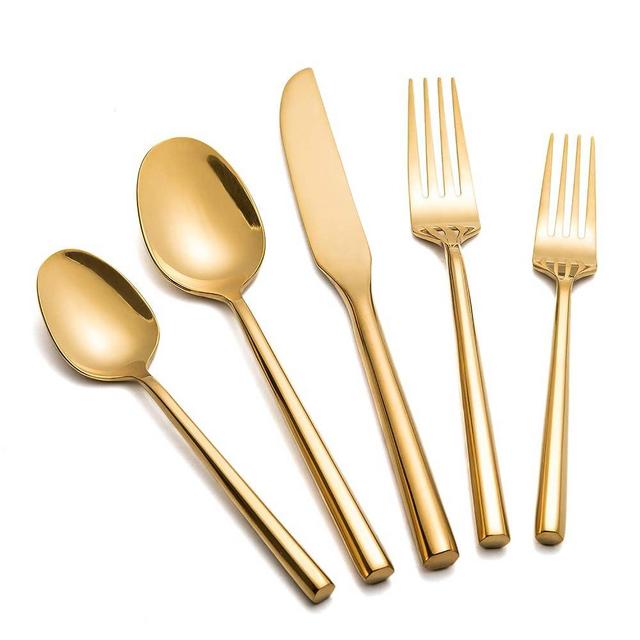 Gold Kitchen Utensils Set, Standcn 9 PCS 304 Stainless Steel All Metal  Cooking Tools with Meat Fork, Solid Spoon, Slotted Spoon, Spatula, Ladle