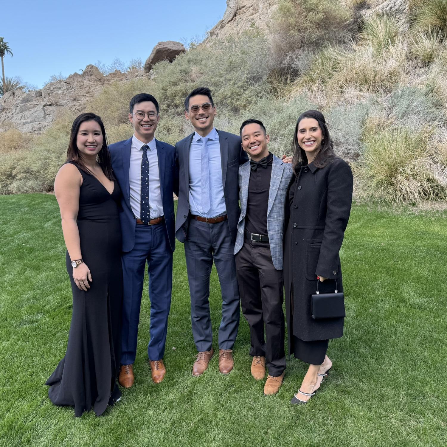 Celebrating the beautiful Roth wedding with their friends Jon, Stephanie, and Naponpon!