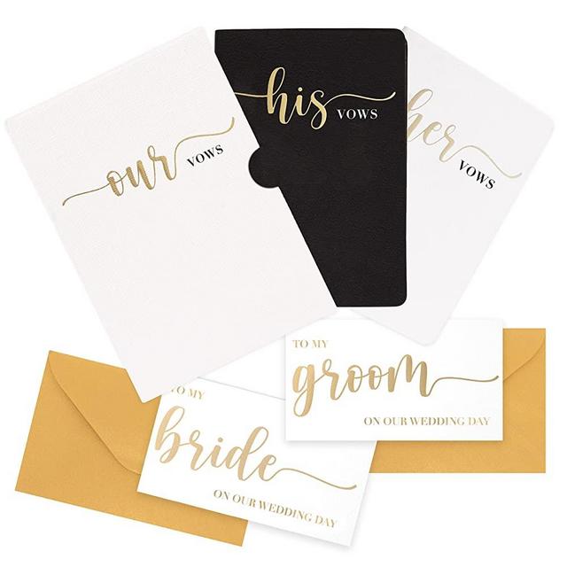 Prazoli Wedding Vow Books for Wedding Day Essentials, Cool Engagement Gifts for Couples, Wedding Registry Items, Supplies & Stuff, Mr and Mrs Gifts for Bride to Be, His and Hers Gifts Journal