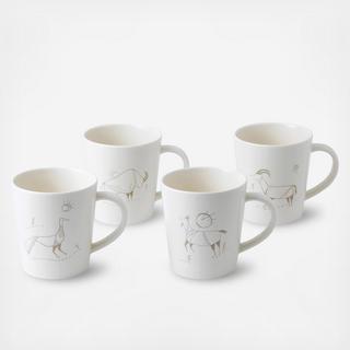 Cave Animal Assorted Mug, Set of 4