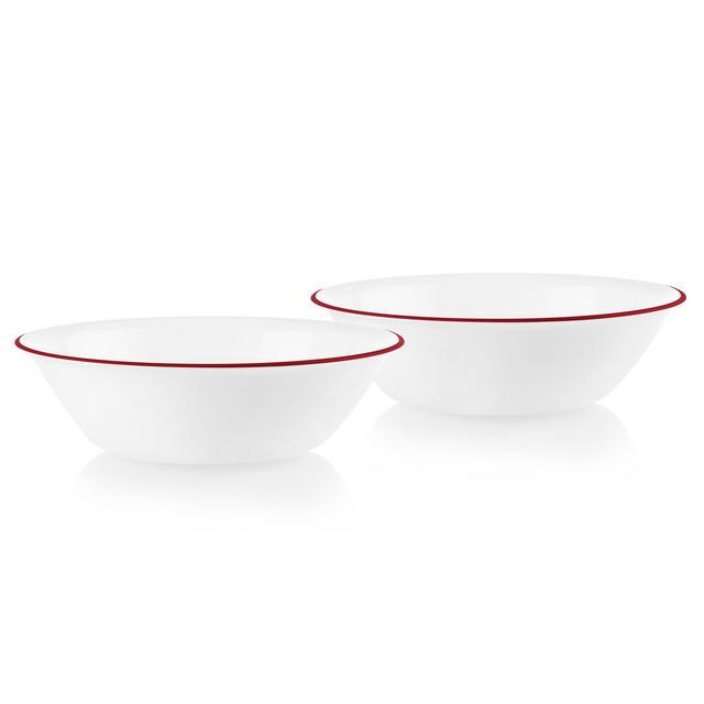 Corelle®Radiant Red Banded 2-quart Serving Bowls, 2-pack