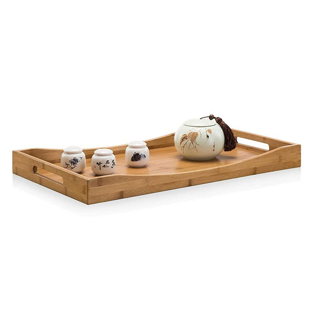 GOBAM 26 x15inches Extra Large Tray Bamboo Coffee Table Tray