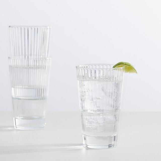 Astoria Optic Stackable Tall Glasses, 14 oz - Set of 4