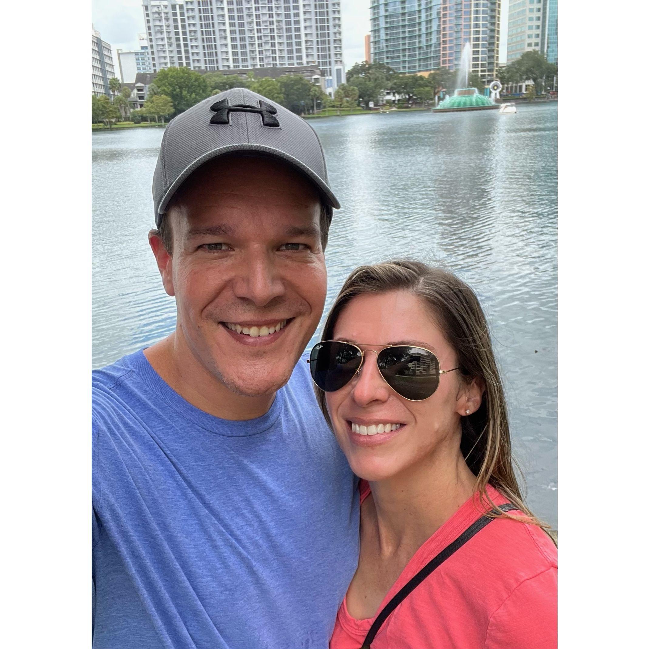 Our first selfie together! Lake Eola, Sept 2023