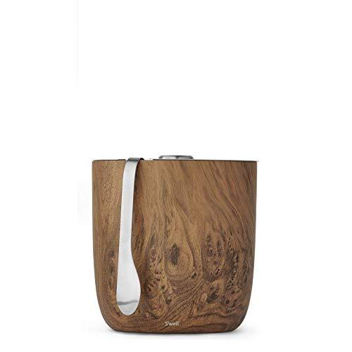 S'well 13068-B19-00820 Ice Bucket + Tongs Carafe, 2L/68oz, Teakwood