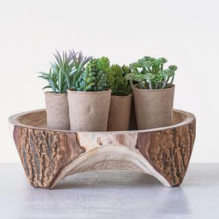 Decorative Paulownia Wood Footed Plateau