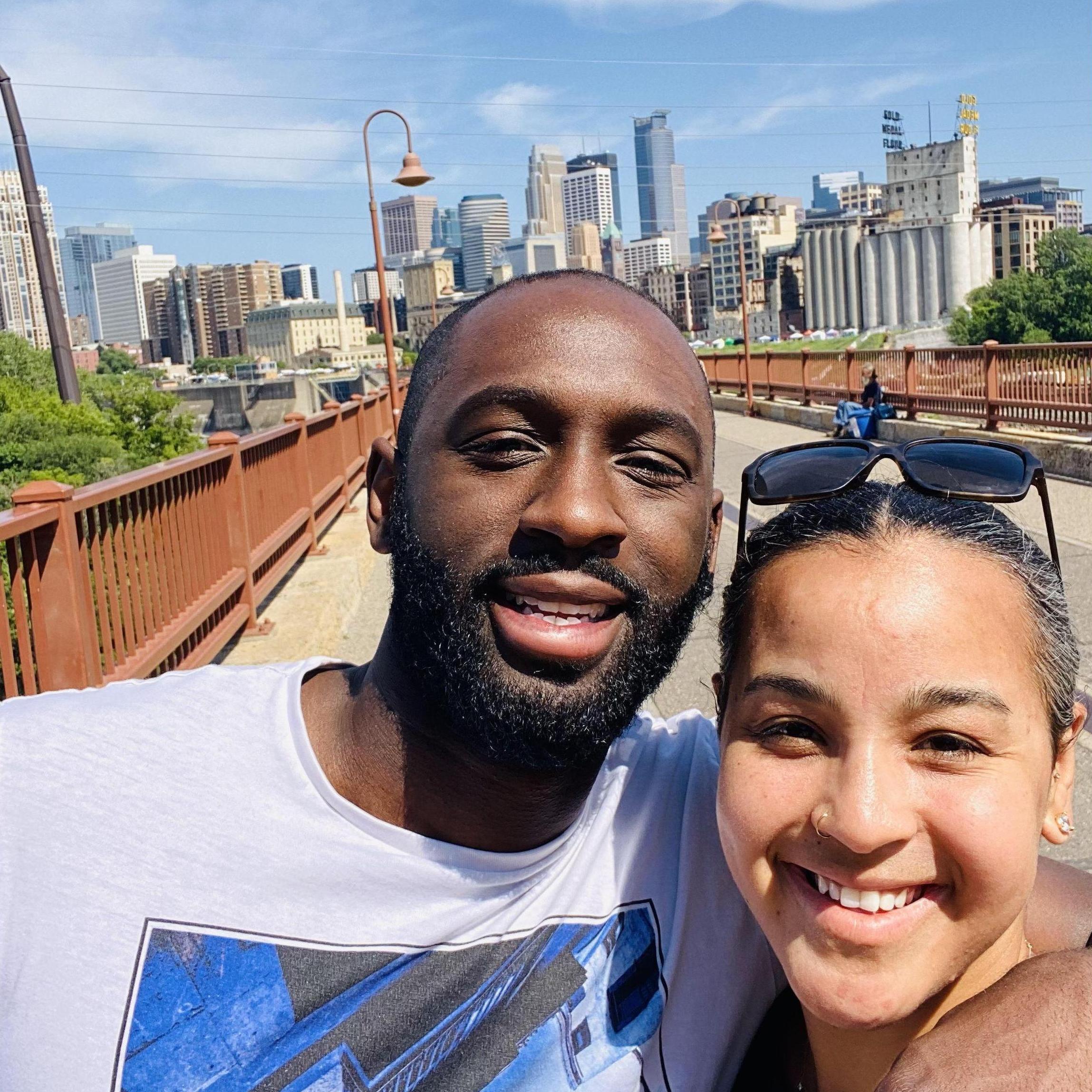 Maya & Dre at one of their favorite Mpls destinations - the Stone Arch Bridge. Little did they know, 2 years later, they would be re-creating this photo after getting engaged!