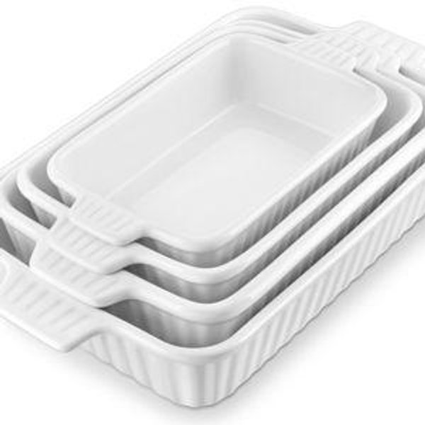 MALACASA Casserole Dishes - White