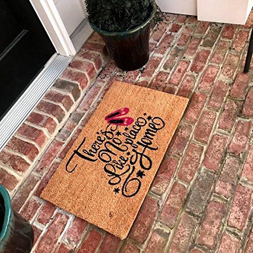 Tar Heel MarketPlace Mats Natural Coir Non Slip There Is No Place Like Home Floor Entrance Door Mat Indoor/Outdoor (18, 30)