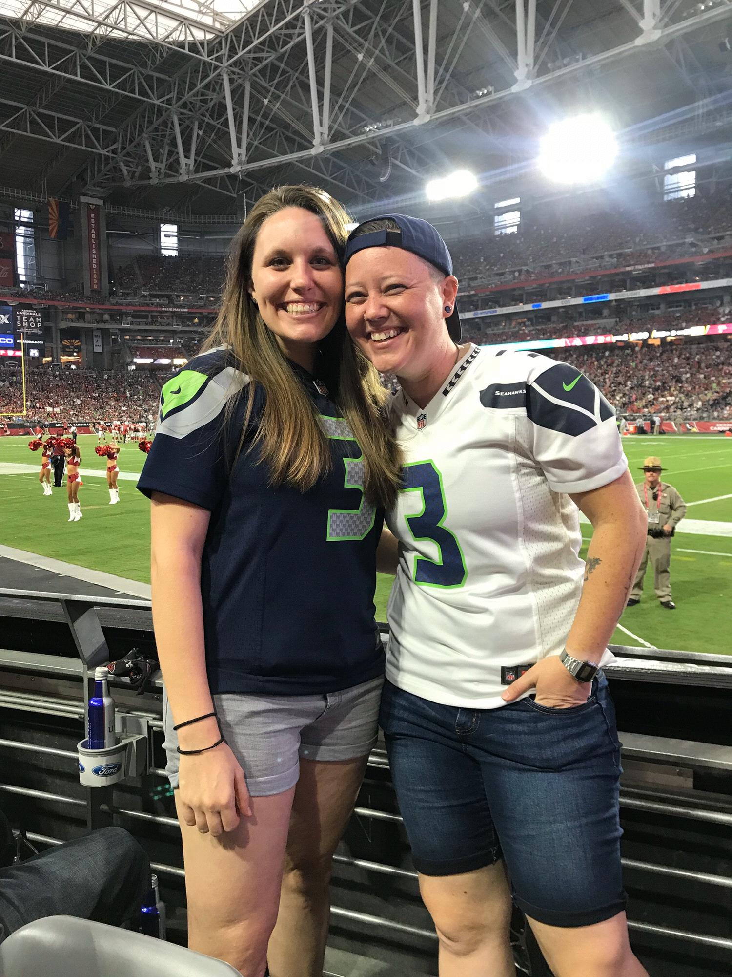 Maddie's first NFL game!  Go Seahawks!!