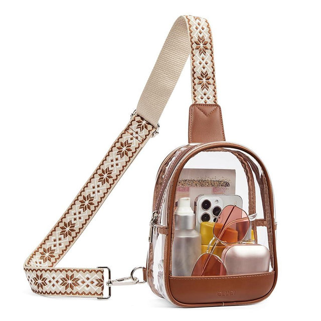 CLUCI Clear Bag for Stadium Events, Clear Crossbody Bag Purses for women stadium Transparent, Concerts Sports