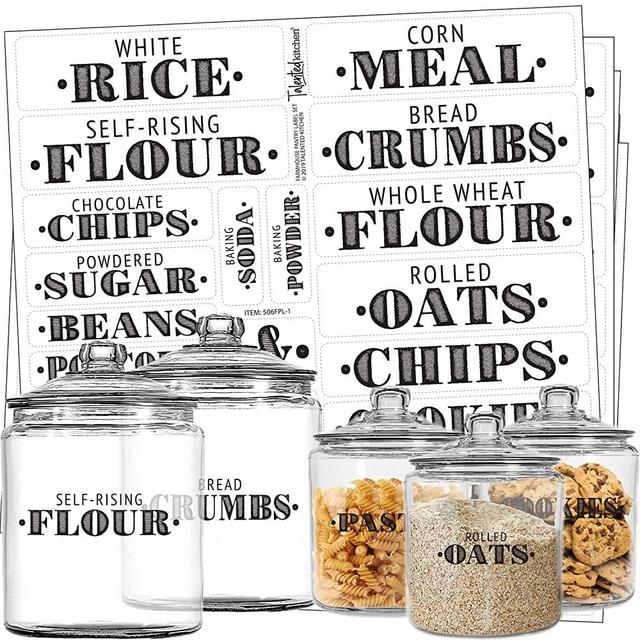 Talented Kitchen Farmhouse Pantry Labels –154 Mega Pantry Set– Food Pantry Label Sticker. Black, Water Resistant Food Jar Labels. Pantry Organization Storage Jar Decals (Set of 154 – Farmhouse Pantry)