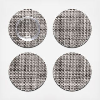Mini Basketweave Round Coaster, Set of 4