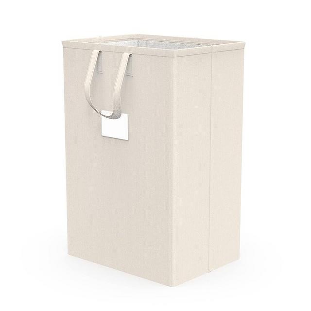 75L Large Laundry Hamper with Handles, Dirty Clothes Hamper for Bedroom Waterproof, Freestanding Tall Laundry Basket Waterproof, Hamper for Bedroom, Bathroom, Dorm, Toys Storage(Ivory）