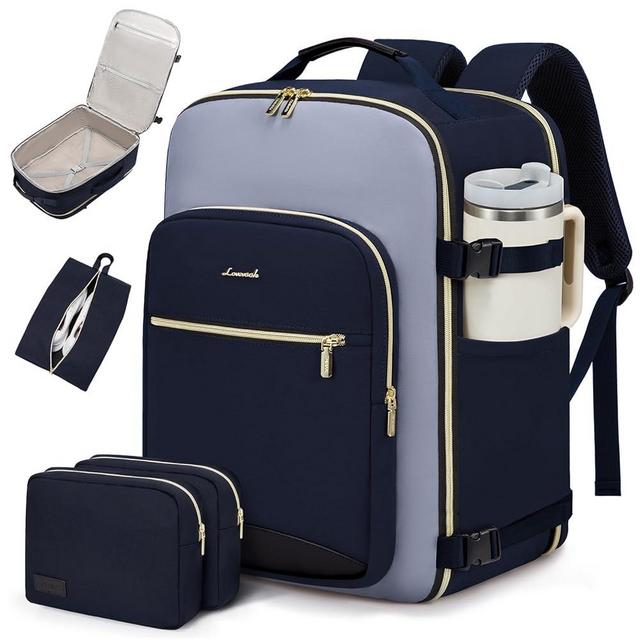 LOVEVOOK 50L Carry on Backpack for Women & Men with 3 Packing Cubes, Large Travel Backpack for Airplanes, TSA Personal Item Travel Bag with Laptop Pocket, Weekender Essentials Airline Approved