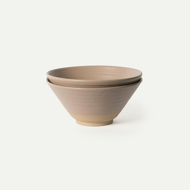 MORA Ceramic Ramen Bowl Set of 2, 45oz - Great for Pho, Miso Udon Soup, Instant Noodles, Serving, Thai or Asian Food - Microwave Safe Large Japanese Noodle Bowls, Modern Kitchen - Mushroom