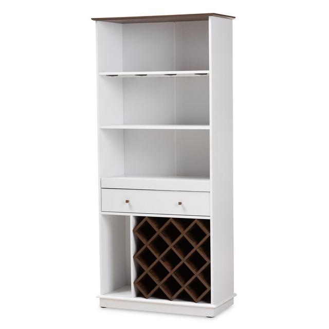 Serafino and Oak Finished Wood Wine Cabinet Brown - BaxtonStudio