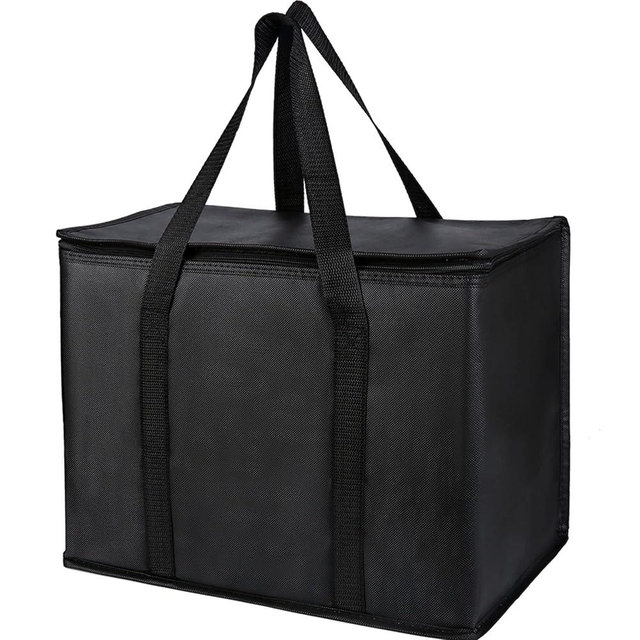 2 pack Additional Bottom Plate Black Insulated Grocery shopping bag , Delivery,pizza,reusable bags, Sturdy zipper,Collapsible,tote,cooler,thermal,Beach,waterproof heavy duty