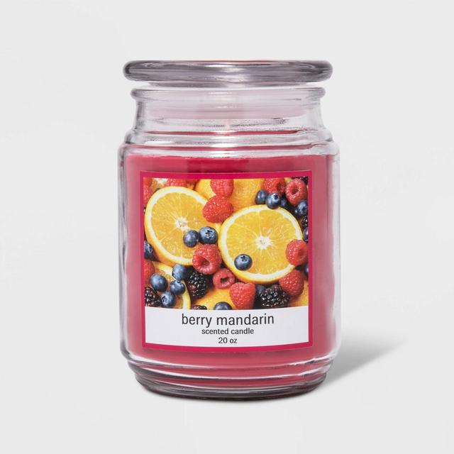 20oz Lidded Glass Jar Berry Mandarin Candle
