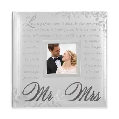 Mr. & Mrs. 160-Photo Wedding Album in Silver