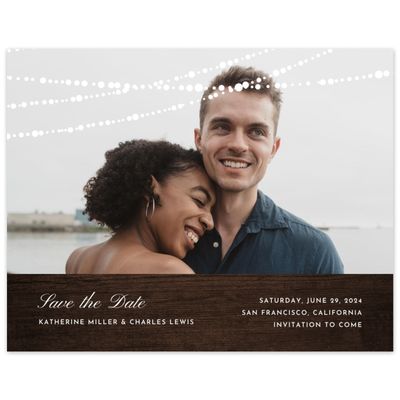 Walnut, Brown Wedding Digital Save the Date - Moonlight Landscape