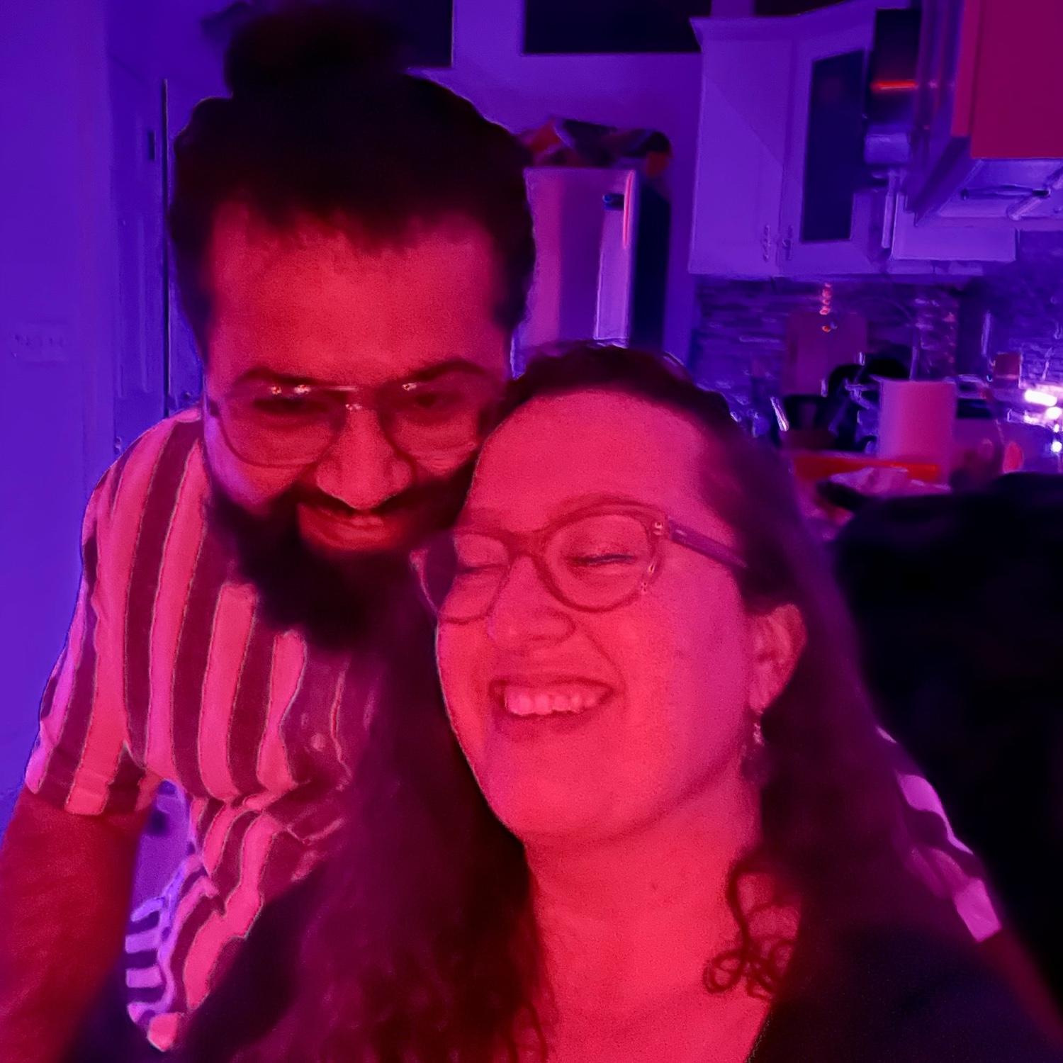 Our first photo together in Dev's Greenpoint Apartment