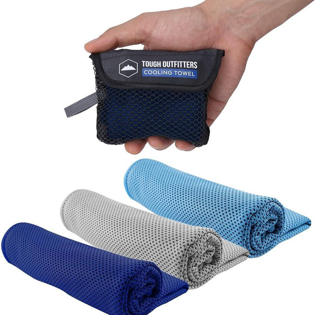 Tough Outdoors Cooling Towels for Neck Face - Neck Cooling Towel for Hot Weather Yoga Sports Golf Sweat - Instant Cold Towel