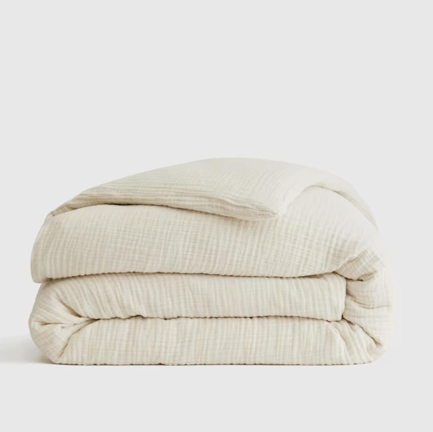 Organic Airy Gauze Duvet Cover - Undyed, Full/Queen