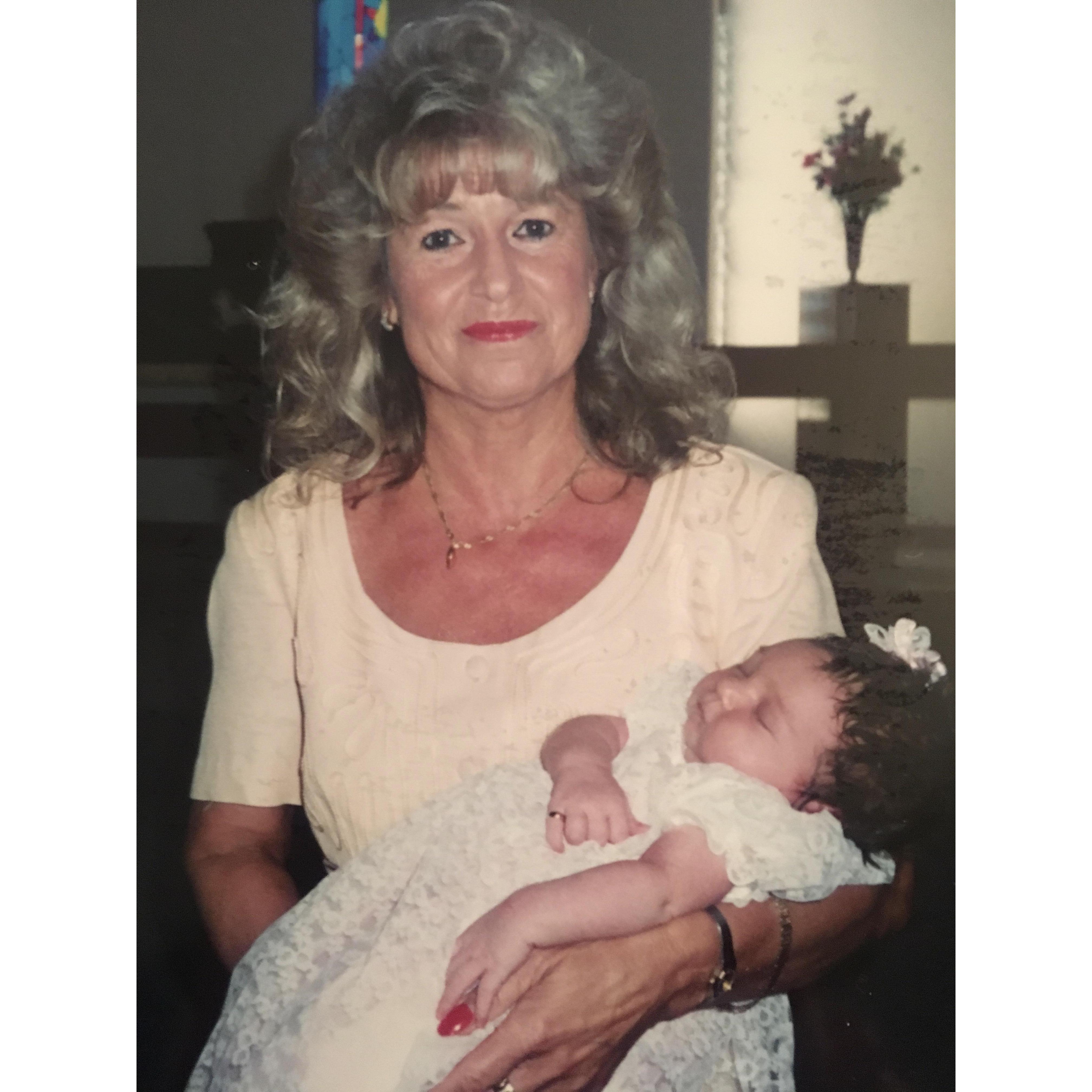 Chanelle at her baptism with Omi Hedwig