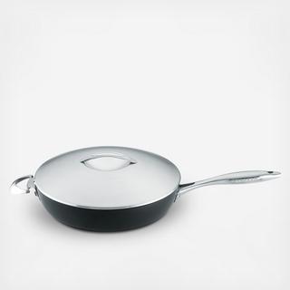 Professional Covered Saute Pan with Helper Handle