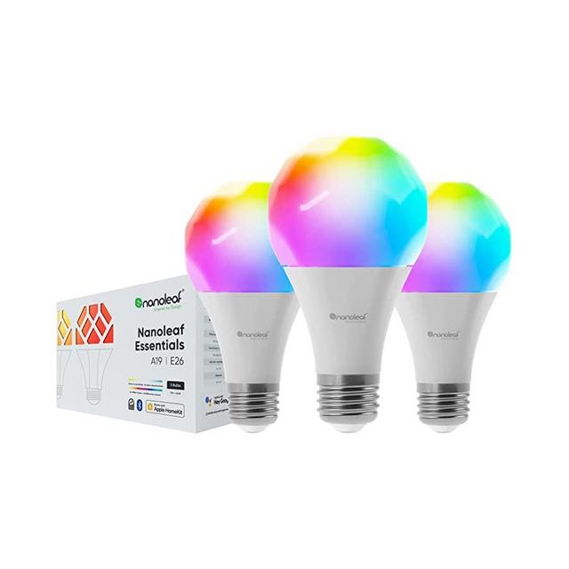 Nanoleaf Essentials A19 Smart Thread Bluetooth LED Bulbs - 3PK - White and Colors