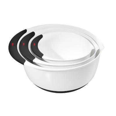 OXO 3pc Plastic Mixing Bowl Set with Black Handles