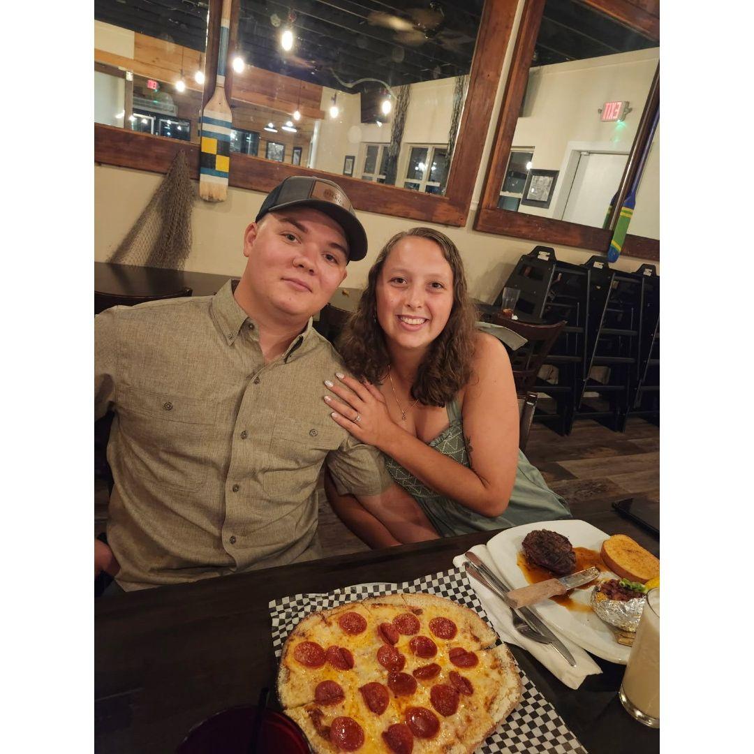 Our first meal as an engaged couple!