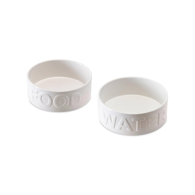 Park Life Designs 8c Classic Water and Food Dog Bowl - White