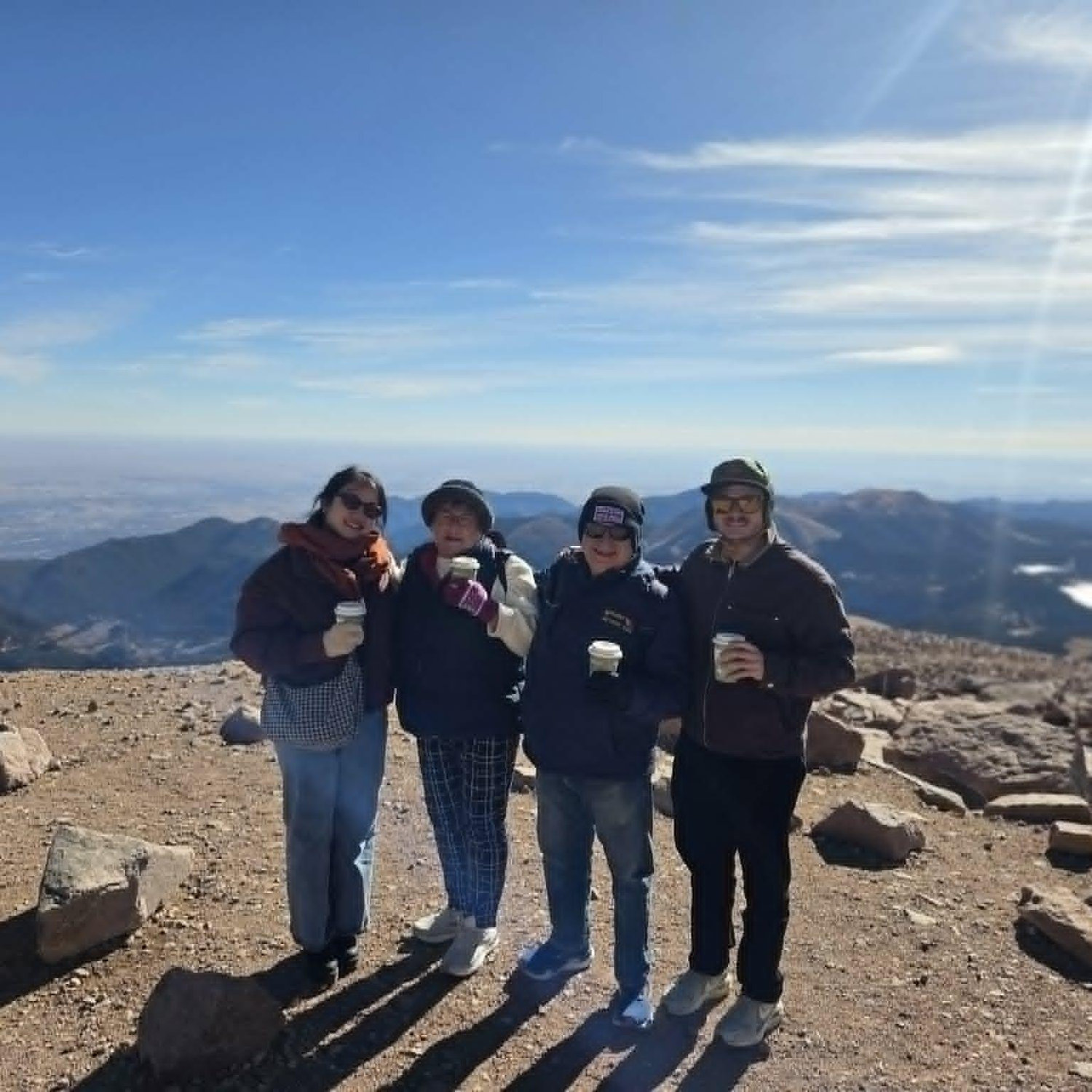 Atop Pikes Peak with the Sperlings - elevation 14,115'
