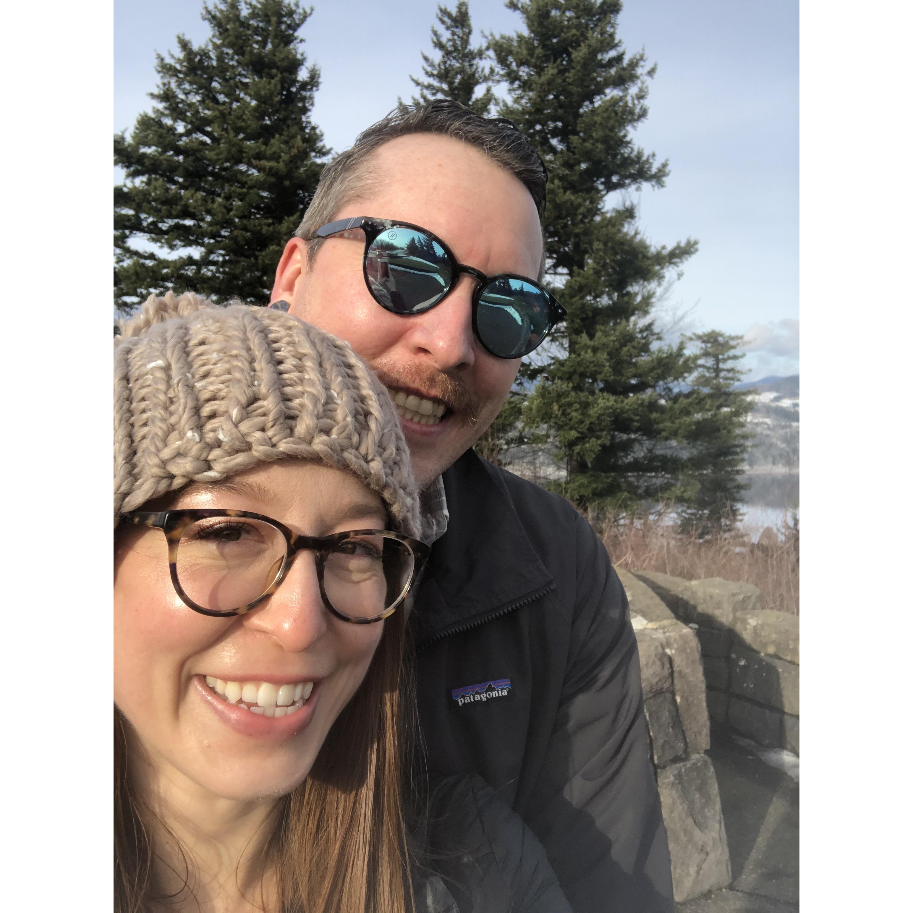 Just after the proposal--all smiles, happy tears, and excited laughing.