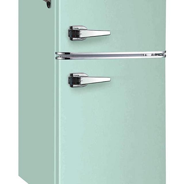Frigidaire EFR840-MINT EFR840 Retro Mini Fridge with Freezer & Side Bottle Opener-Small 2 Door Refrigerator for Office Bar or College Dorm Room-3.2 Cu Ft, Mint