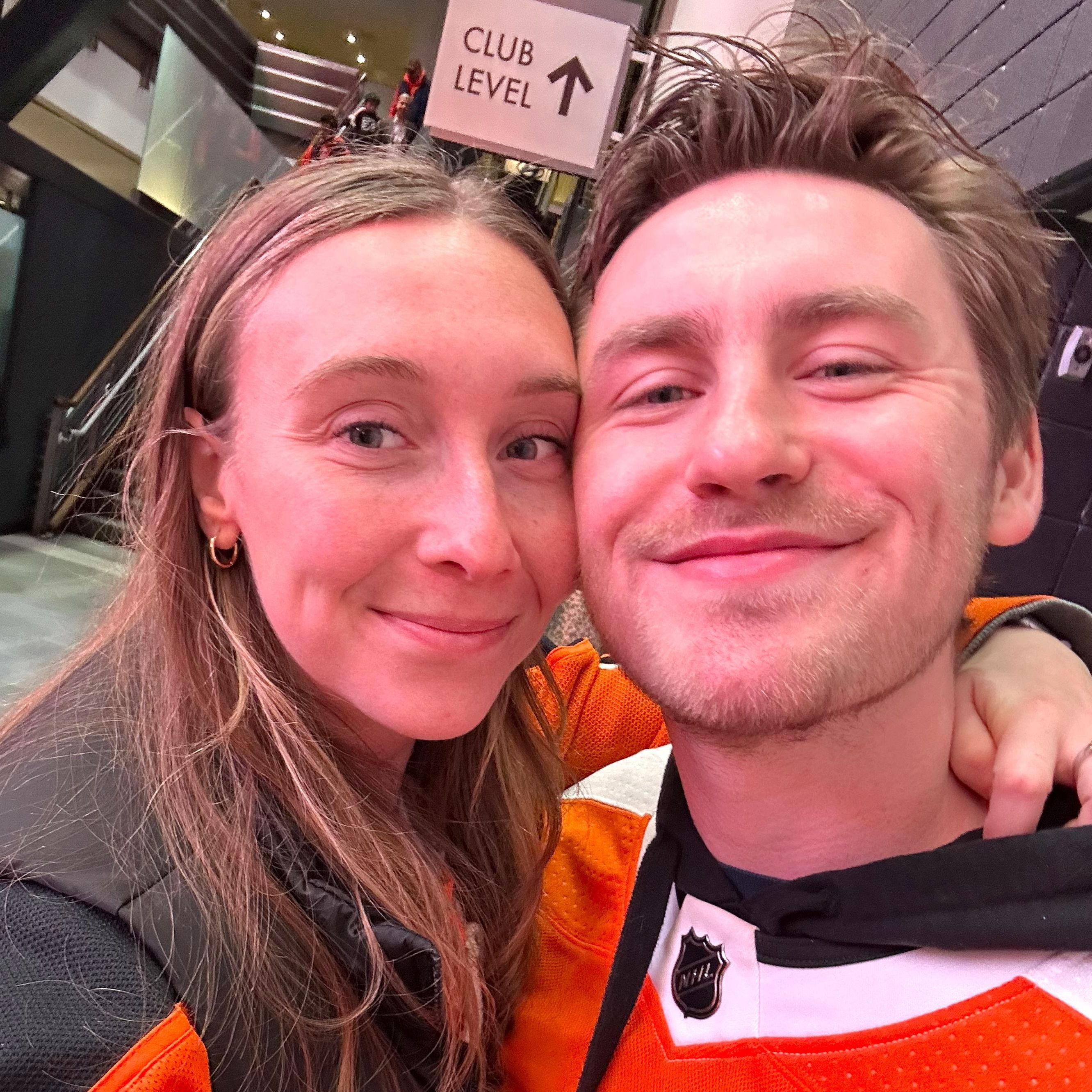 Our unofficial first date was at a Flyer's game, the first one Laura had ever been to