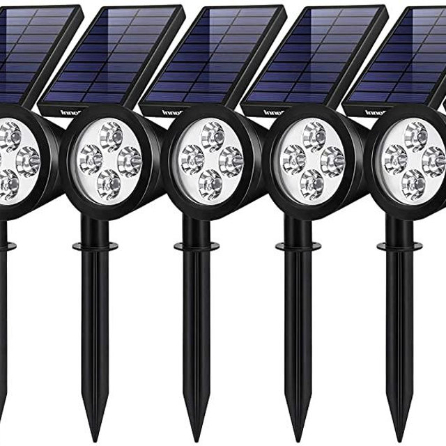 InnoGear Solar Lights Outdoor, Upgraded Waterproof Solar Powered Landscape Spotlights 2-in-1 Wall Light Decorative Lighting Auto On/Off for Pathway Garden Patio Yard Driveway Pool, Pack of 6 (White)