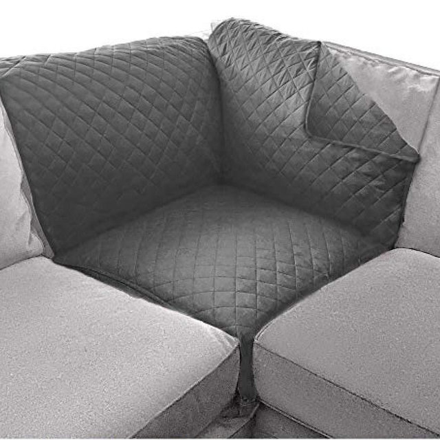 Sofa Shield Original Patent Pending Reversible Sofa Corner Sectional Protector, Many Colors, 30x30 Inch, Washable Furniture Protector, 2 Inch Strap, Sectional Slip Cover Throw for Pets, Dogs, Charcoal