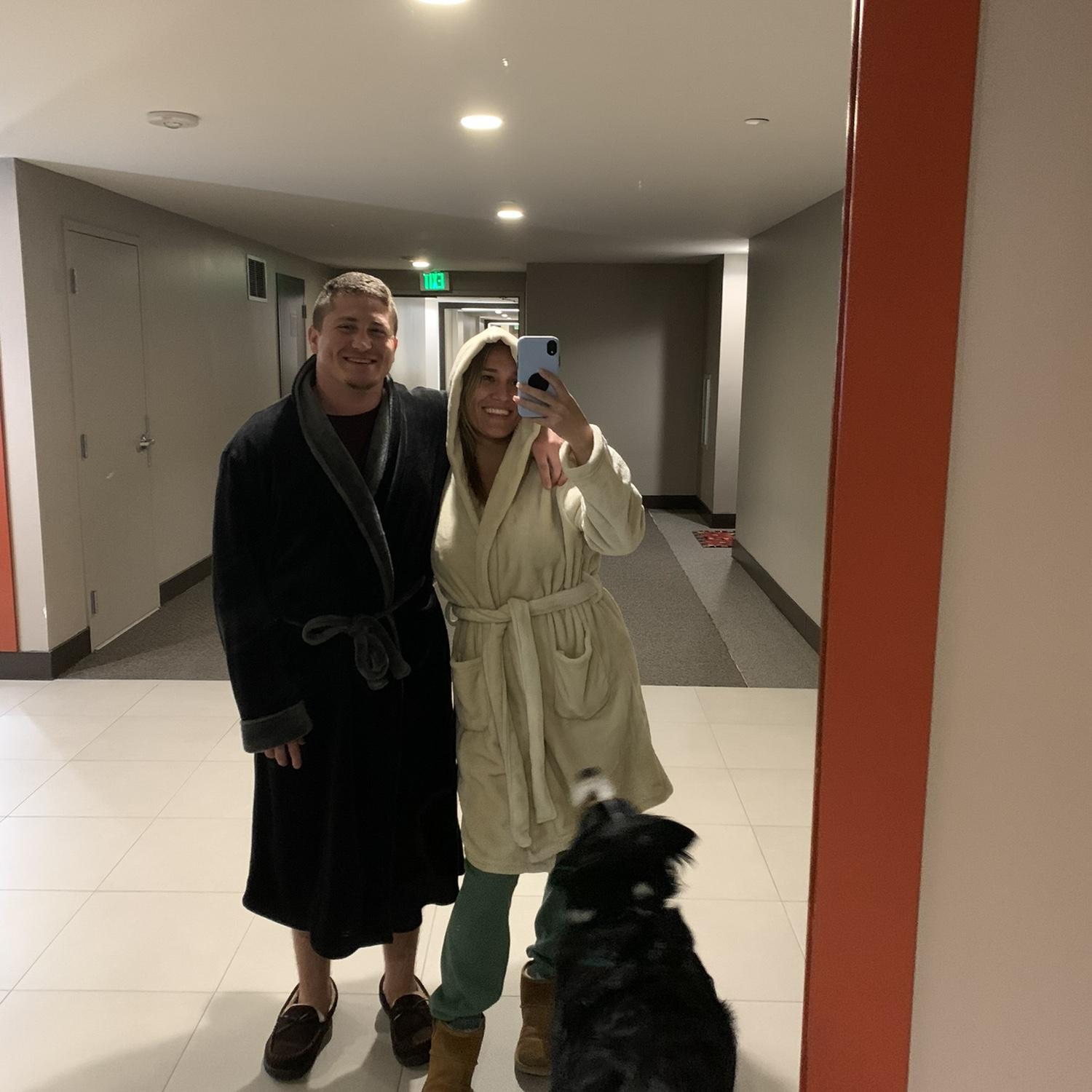 Fun fact - Shea wanted an Australian Shepard and Meagan wanted a Bernese Mountain Dog so they ended up getting a 50/50 mix! We couldn't love Remi more <3